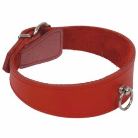 P.M. BODYLEATHER LEDERHALSBAND PASSION MIT RING DER ''O'' ROT