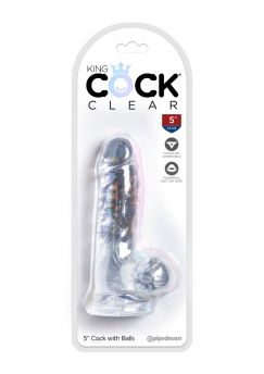PIPEDREAM KING COCK CRYSTAL DILDO WITH BALLS 5 INCH
