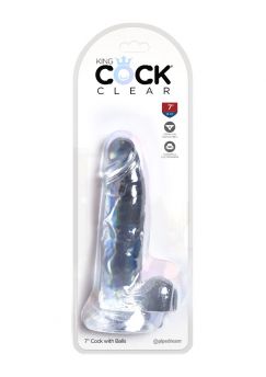 PIPEDREAM KING COCK CRYSTAL DILDO WITH BALLS 7 INCH