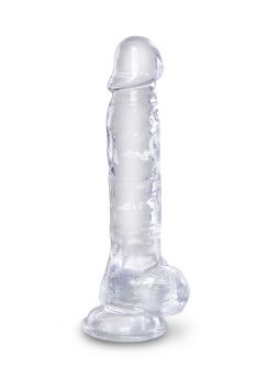 PIPEDREAM KING COCK CRYSTAL DILDO WITH BALLS 8 INCH