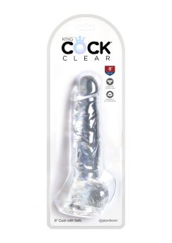PIPEDREAM KING COCK CRYSTAL DILDO WITH BALLS 8 INCH