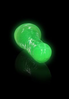 Slim Dildo Suction Cup - GitD - 6'' / 15,5 cm - Neon Green