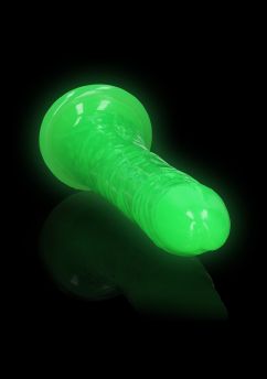 Slim Dildo Suction Cup - GitD - 8'' / 20 cm - Neon Green