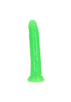 Slim Dildo Suction Cup - GitD - 9'' / 22,5 cm - Neon Green
