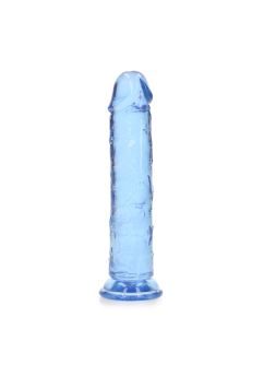 Straight Realistic Dildo Suction Cup - 7'' / 18 - Blue