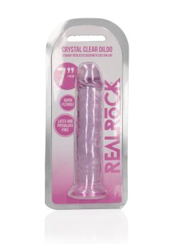 Straight Realistic Dildo Suction Cup - 7'' / 18 - Pink