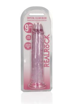 Straight Realistic Dildo Suction Cup - 9'' / 23 - Pink