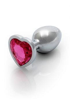 OUCH! ANALPLUG HEART SILBER PINK SMALL