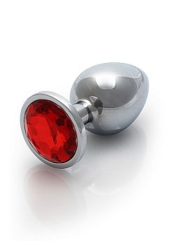 OUCH! ANALPLUG RUND SILBER ROT LARGE